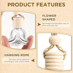 BBTO 50 Pcs Hanging Car Air Freshener Car Diffuser Bottles Empty Glass Perfume Bottle Freshener Diffuser Bottle Pendant for Essential Oil Fragrance Aromatherapy Ornament(Rose)