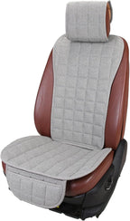 Suninbox Car Seat Covers Front Seat Only,Cloth Car Seat Covers,Linen Car Seat Protector Universal Fits Most Automotive,Vans,SUVs,Trucks Gray