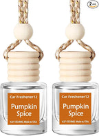 Hanging Car Air Freshener, Long Lasting Essential Oil Diffuser, Non-Toxic Pumpkin Spice Scent, Cute Car Fresheners for Women, 2 Pack Made in USA