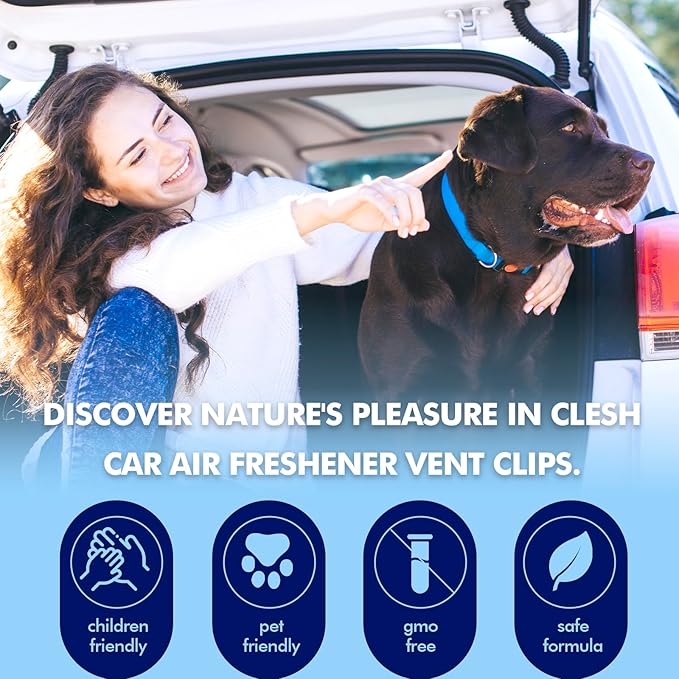 Car Air Fresheners, 6 Pack, Fresh, Car Fresheners Vent Clips, Long Lasting Air Freshener, Car Refresher for Men Women