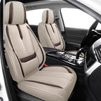 Fit for 98% of Mercedes Benz Car Seat Covers, Premium Nappa Leather Seat Cover, Fully Wrapped Protect Modern Style Seat Cover (2-Seat Standard, Beige & Brown)