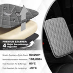 Upgraded Car Center Console Cover Fit for Land Cruiser Faux Leather Car Armrest Cover Cushion with 2 Storage Bags,Car Armrest Storage Box Interior Accessories(Grey&Whiteline)