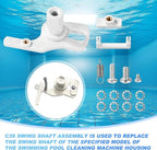 Pool Cleaner Idler Wheel Replacement Kit Part for Polaris 280 180, ABS Metal White Ball Bearing with Tire C16 C36 Swing Shaft Components C36 Wheel Washer Swing Axis