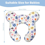 Baby Neck Pillows - Upgraded Toddler Travel Cushion for Toddler Head and Neck, Infant Neck Pillow for Car Plane Stroller Pushchair - Flower C
