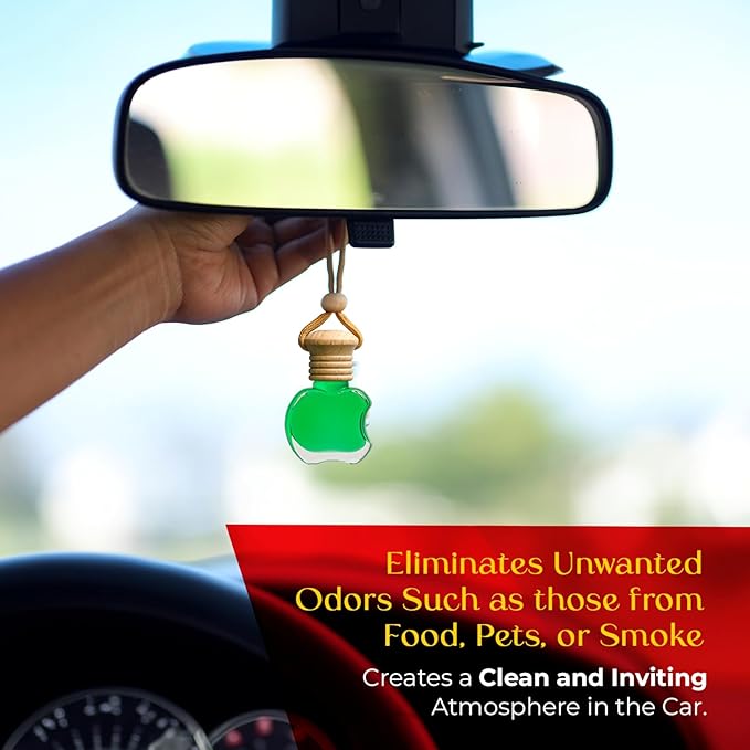 Kabod Bamboo Car Air Freshener | Hanging Essential Oil Diffuser | Natural Odor Eliminator | Long-Lasting Fragrance | 10 ml