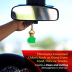Kabod Bamboo Car Air Freshener | Hanging Essential Oil Diffuser | Natural Odor Eliminator | Long-Lasting Fragrance | 10 ml
