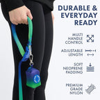 Spark Paws Handsfree Dog Leash – Shock Absorbing Waist Bungee Lead with 2 Padded Handles, Car Seatbelt Clip & Poop Bag Set, Heavy Duty Tactical Lead for Medium, Large & X-Large Breeds - Lime Wave