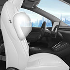 Customized Seat Cover for Tesla Model 3 2024 2025 Highland Long Range (Not for Performance) Nappa Leather Car Interior Airbag Compatible Cushion Cover Full Set (T3-White-24-25)