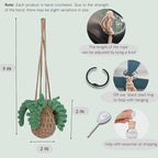 Handmade Crochet Hanging Car Air Freshener - Botanical Fern Leaf Design with 12ml Refillable Glass Essential Oil Bottle, Long-Lasting Car Diffuser & Nature-Inspired Decor