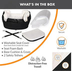 K&H Pet Products Bucket Booster Dog Car Seat for Small Dogs, Seat Belt Secured, 2 Safety Leashes, Washable Covers, Sturdy Pet Booster Seats for Traveling with Pets - Small Black/Cream