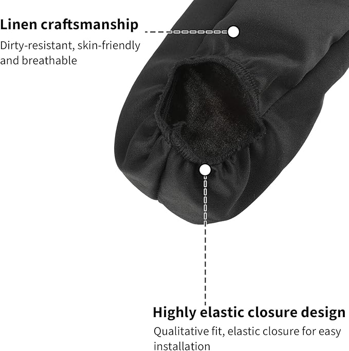 2 PCS Car Armrest Cover Elastic Fabric Cars Front Seat Arm Rest Cushion, Universal Replacement Center Console Lid Armrest Cover Skin Protectors Interior Accessories for Car SUV Truck and Van(Black)