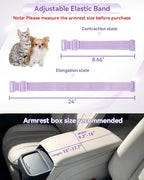 PETSFIT Cat Car Seat with Safe Protection Hooks, Center Console Dog Car Seat with Upgraded Safety Tethers, Washable Cushion, Dog Car Seats for Small Dogs Up to 8 Lbs (Purple)