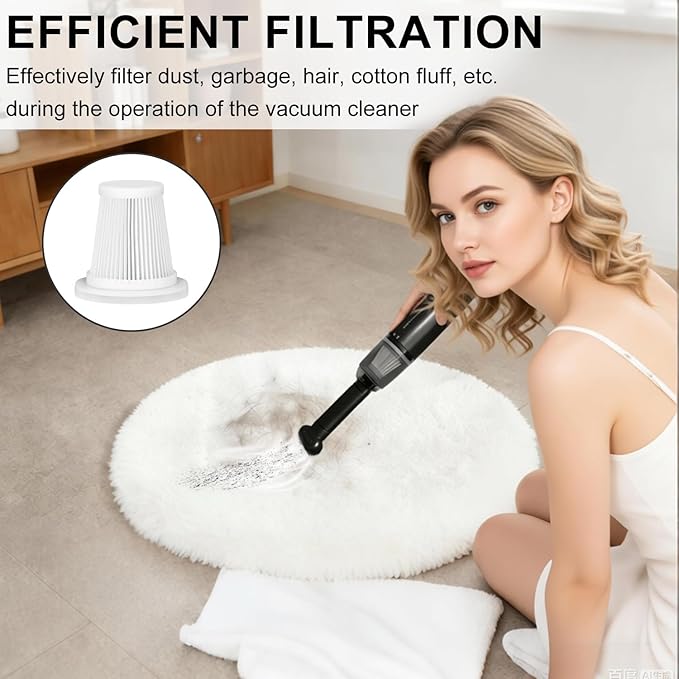 Replacement Filter Compatible with JIXINMIYUE HX-606 & A9life SY01-Q8 Car Vacuum Portable Cordless Handheld Vacuum Cleaner Filter-4Pack