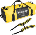 Airtight Zipper Waterproof Duffel Bag 110L- 700D PVC Dry Bag Extra Large Dry Bags with Straps&Handles for Camping Boating Kayaking Rafting Canoeing Gym Beach Car Roof Storage (Yellow)