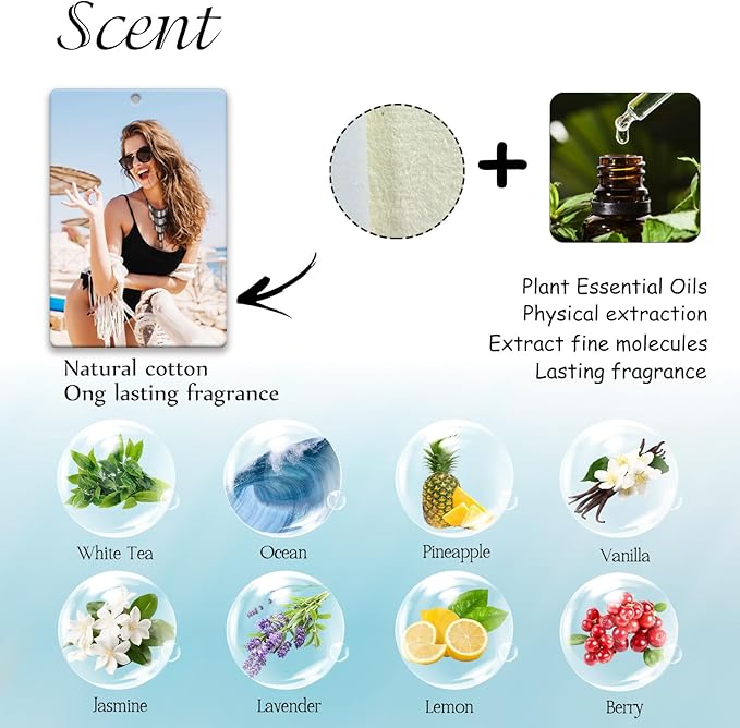 Custom Air Freshener for Car, Personalized Air Fresheners, Custom Double Sided photo Air Freshener, for Wardrobe, Bathroom and Hanging Ornaments (Rectangle)