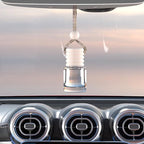 5PCS Hanging Car Air Freshener, Auto Interior Decoration 8 ml Oil Diffuser Perfume Aromatherapy Pendant Empty Glass Bottle, Fragrance Ornament with Vent Clip Wooden Cap and Rope (Cylindricity)