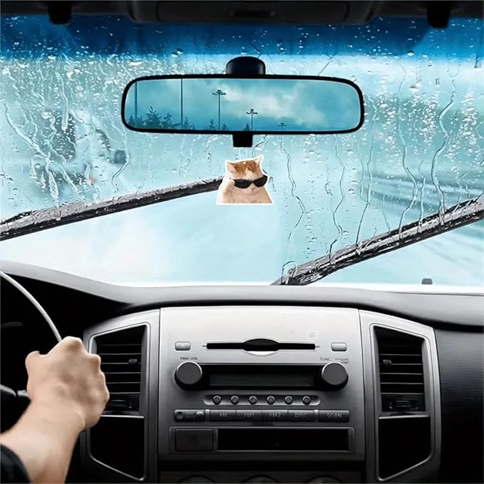 Rawan 4 Pack Car Air Freshener Cat, Accessories Cute for Women Girls And men Car, Funny Decor Hanging Fresheners Car Interior Room Decorations, for Christmas Gift (A, 2 Scent)