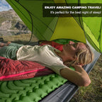 MEETPEAK Camping Sleeping Pad with Pillow, Upgraded Extra Thickness Inflatable Foot Press Camping Mat, Durable Waterproof Lightweight Sleeping Air Mattress for Hiking Backpacking Traveling