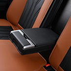 FLORICH Rear Seat Covers Leather Car Seat Covers Waterproof Back Seat Cover Automotive Seat Covers Universal Seat Cushion Protector for Most Cars Trucks SUV-Brown&Black