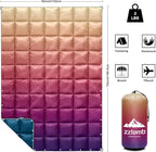 zzlamb Camping Blanket for Cold Weather,Outdoor Puffy Blanket Portable Down Alternative,Windproof Warm Cloak with Snaps,Cozy Quilt Backpacking Picnic RV Travel Plane Car Hammock Beach Climbing