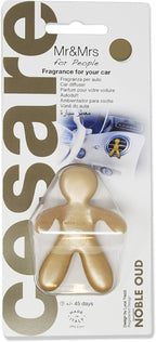 Cesare Car Air Freshener Noble Oud Fragrance Gold Long Lasting 45 Days Air Vent Clip Uses Alcohol-Free Fragrance Oil Non-Toxic EVA Material