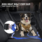 10FT Hands Free Dog Leash for Small Medium Large Dogs, Heavy Duty Reflective Dog Leash with Traffic Handle, Seat Belt Buckle & Poop Bag Holder (Navy Blue)