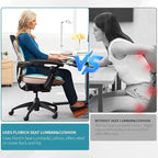 FLORICH Seat Cushion Lumbar Support Pillow for Office Chair, Car Lower Back Support, Ergonomic Desk Chair Pillow for Butt and Back Support of Memory Foam Seat Pad(Brown)