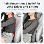 Coverado Car Headrest Pillow, Ergonomic Memory Foam Car Neck Pillow for Driving Seat with Adjustable Strap, Soft PU Leather Breathable Removable Cover Neck Support for Neck Pain Relief - Gray