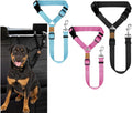 3 Pack Dog Seat Belt for Car, Car Headrest Restraint Adjustable Nylon Fabric, Dog Restraints Vehicle Seatbelts Harness