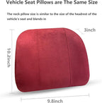 Car Neck Pillow Headrest, Memory Foam Car Headrest Pillow,Headrest Pillow for Car Relax Head Muscles and Relieve (Wine red)