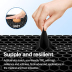 Gel Seat Cushion, Cooling Thick Big Breathable Honeycomb Design Absorbs Pressure Points Seat Cushion with Non-Slip Cover for Office Chair Home Cars Wheelchair