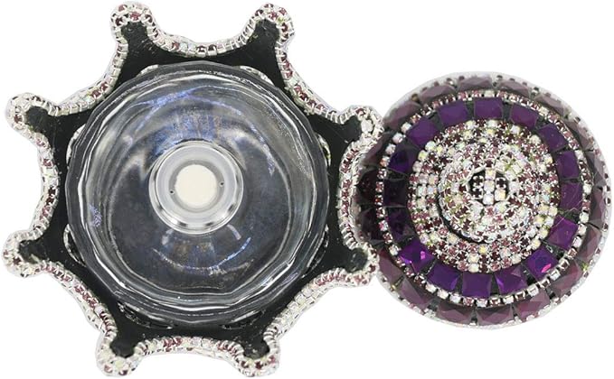 Crystal Crown Car Fragrance Diffuser,Perfume Bottle Holder Ornament Interior Decoration Car Home Office Air Freshener Perfume Diffuser Decor (Purple)