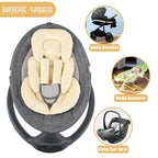 GFU Infant Car Seat Insert Head and Body Support, Reversible Newborn Insert for Carseat with Strap Pads, Soft Stroller Cushion Pillow Insert for Boys and Girls, Fits for Stroller, Swing, Beige