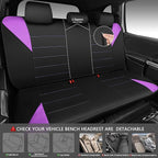 CCAR Pass Neoprene Wetsuit Seat Covers, Waterproof Car Seat Covers Full Sets with 5mm Composite EVA, Universal Fit for Car Sedan, SUV Trucks Anti Slip with Airbag Compatible(Black Purple)