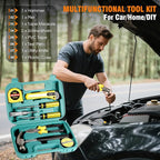 Emergency Car Kit,Roadside Emergency Tool Kit for Vehicle Truck with Air Compressor Jumper Cable First Aid Kit,Winter Auto Road Side Kit Women Men Car Travel Safety Assistance Survival Essentials Kit