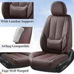Coverado Seat Covers, Car Seat Covers Front Seats, Car Seat Cover, Car Seat Protector Waterproof, Car Seat Cushion Nappa Leather, Brwon Seat Covers Carseat Cover Universal Fit for Most Cars