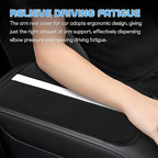 wuyaoyao Car Center Console Cover, 12.6"×7.87" PU Leather Armrest Cover for Cars, Stylish Auto Armrest Cushion Pad, Waterproof Vehicle Arm Rest Protector, Interior Car Accessories (Black+White)
