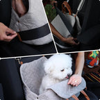 Small Dog Carriers Purse Bag,Dual Use,Car Safety Seat Light Cozy Pet Bed Kennel for Puppies Cats Lightweight Bags Fashion Woman Handbag Totes Go Vet Outdoor(Grey)