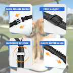Dog Seat Belt Tether for Golf Cart, Adjustable Golf Dog Collar Leash for Car, Pet Dog Seat Belt Harness for Golf Cart Pet Safety Protection to Prevent Accidental Injury (Black)