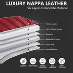 Car Seat Covers for Genesis GV70 2022-2025 2026, Full Set Premium Nappa Leather Waterproof Breathable Anti-Slip Airbag Compatible Car Seats Protector, Car Interior Seats Cover (Black+Red)