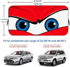 Car Windshield Sun Shade, Funny Eyes Sun Visor, Wear-Resistant Black Tape, Foldable 160x86cm/63x33.86inch
