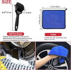 9Pcs Wheel Tire Brush Set - Cleaning Brushes for Wheels, Tires, Rims & Spokes