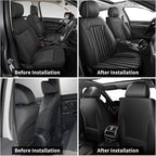 Car Seat Covers Fit for Kia Sorento 2007-2023 2024 2025: Front Set Waterproof Leather Vehicle Seat Cushion Luxury Automotive Protector Easy to Install(2 Seats, Black)