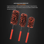 SPTA Rim Cleaner Brush, 3 Pcs Synthetic Ultimate Wheel Brush Set, Flat Spoke Wheel Cleaning Brush, Car Wheel Brush, Brush for Cleaning Wheels, Safe for Cars, Trucks, SUVs, RVs, Motorcycles & More