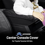 Autorder Center Console Cover for 2024 2025 2026 Toyota Tacoma Accessories Armrest Cover Anti-Scratch Middle Console Pad Leather Armrest Cushion Protector Black