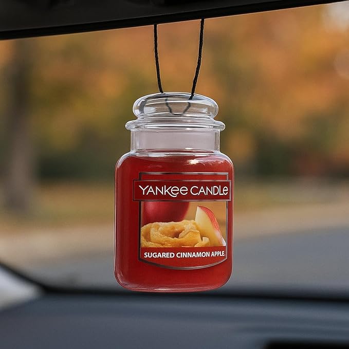 Yankee Candle Car Jar Ultimate, Sugared Cinnamon Apple, 0.96 OZ (Pack of 12)