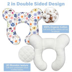 Baby Neck Pillows - Upgraded Toddler Travel Cushion for Toddler Head and Neck, Infant Neck Pillow for Car Plane Stroller Pushchair - Flower C