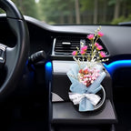 Fresh Flowers Mini Dried Flowers Bouquet for Car Air Vent Clips, Car Air Outlet Perfume Decoration, Air Fresheners Interior Accessories,Automotive Air Fresheners (Blue, Random fragrance)