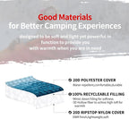 zzlamb Camping Blanket for Cold Weather,Outdoor Puffy Blanket Portable Down Alternative,Windproof Warm Cloak with Snaps,Cozy Quilt Backpacking Picnic RV Travel Plane Car Hammock Beach Climbing