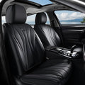Coverado Front Seat Covers, 2 PCS Leather Seat Cover, Black Seat Cover for Cars, Waterproof Car Seat Cover, Car Seat Protector, Driver Seat Covers Seat Cushion Universal Fit for Most Vehicles (Black)